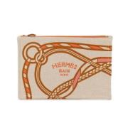 Pre-owned Canvas pouches Hermès Vintage , Beige , Dames