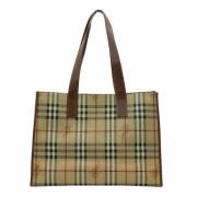 Pre-owned Leather totes Burberry Vintage , Beige , Dames