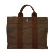 Pre-owned Canvas handbags Hermès Vintage , Brown , Dames