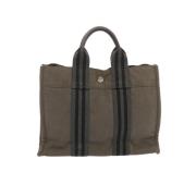 Pre-owned Canvas handbags Hermès Vintage , Gray , Dames