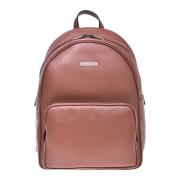 Backpack in tumbled leather Baldinini , Brown , Heren