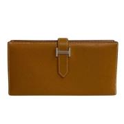 Pre-owned Leather wallets Hermès Vintage , Brown , Dames