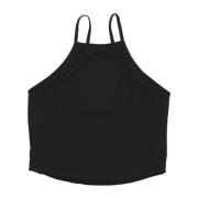 Geribbelde Tanktop Zwart/Wit Nike , Black , Dames