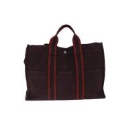 Pre-owned Canvas handbags Hermès Vintage , Red , Dames