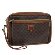 Pre-owned Leather clutches Celine Vintage , Brown , Dames