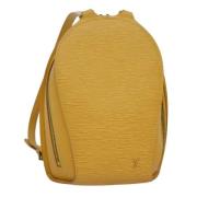 Pre-owned Leather backpacks Louis Vuitton Vintage , Yellow , Dames