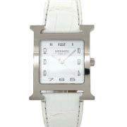 Pre-owned Stainless Steel watches Hermès Vintage , White , Heren