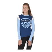 Kleurrijk Katoenen T-shirt Love Moschino , Blue , Dames