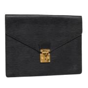 Pre-owned Leather briefcases Louis Vuitton Vintage , Black , Dames