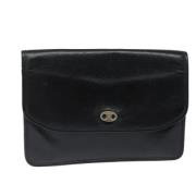 Pre-owned Leather clutches Celine Vintage , Black , Dames