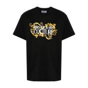 Zwarte T-shirts & Polos Aw24 Versace Jeans Couture , Black , Heren