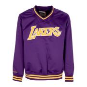 NBA Lakers Paarse Satijnen Jas Mitchell & Ness , Purple , Heren