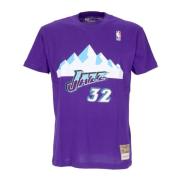 NBA Karl Malone Utah Jazz T-shirt Mitchell & Ness , Purple , Heren