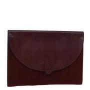 Pre-owned Leather clutches Cartier Vintage , Red , Dames