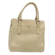 Pre-owned Leather handbags Prada Vintage , Beige , Dames