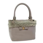 Pre-owned Leather handbags Salvatore Ferragamo Pre-owned , Gray , Dame...