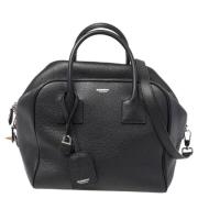 Pre-owned Leather handbags Burberry Vintage , Black , Dames