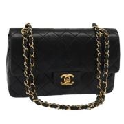 Pre-owned Leather chanel-bags Chanel Vintage , Black , Dames