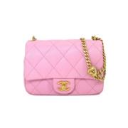 Pre-owned Leather chanel-bags Chanel Vintage , Pink , Dames