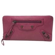 Pre-owned Leather wallets Balenciaga Vintage , Pink , Dames