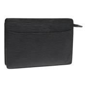 Pre-owned Leather clutches Louis Vuitton Vintage , Black , Dames