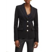 Zwarte Blazer Jas Vrouwen Viscose Guess , Black , Dames