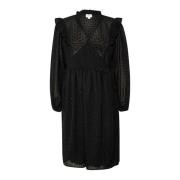 Zwarte Biankasz Jurk met Pofmouwen en Ruches Saint Tropez , Black , Da...