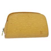 Pre-owned Leather pouches Louis Vuitton Vintage , Yellow , Dames