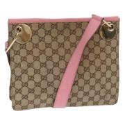 Pre-owned Canvas shoulder-bags Gucci Vintage , Beige , Dames