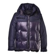 Down jacket in blue nylon Baldinini , Blue , Heren