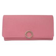 Pre-owned Leather wallets Bvlgari Vintage , Pink , Dames