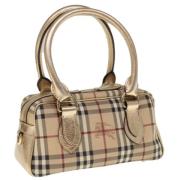 Pre-owned Leather handbags Burberry Vintage , Beige , Dames