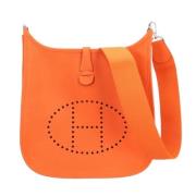 Pre-owned Leather shoulder-bags Hermès Vintage , Orange , Dames