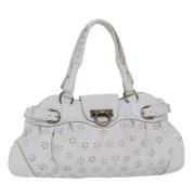 Pre-owned Leather handbags Salvatore Ferragamo Pre-owned , White , Dam...