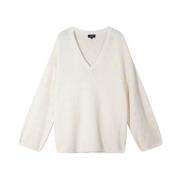 Gebreide Ajour Pullover Breiwerk Alix The Label , White , Dames