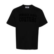 Zwarte T-shirts & Polo's Aw24 Versace Jeans Couture , Black , Heren