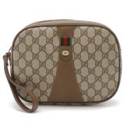 Pre-owned Canvas clutches Gucci Vintage , Beige , Dames