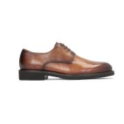 Bruine leren derby schoenen voor heren met open vamp Kazar , Brown , H...