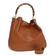 Pre-owned Leather gucci-bags Gucci Vintage , Brown , Dames