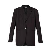 Klassieke Zwarte Blazer met Metalen Logo Liu Jo , Black , Dames