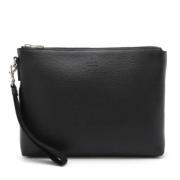 Pre-owned Leather clutches Gucci Vintage , Black , Dames