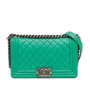 Pre-owned Leather chanel-bags Chanel Vintage , Green , Dames