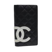 Pre-owned Leather wallets Chanel Vintage , Black , Dames