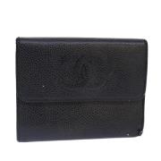 Pre-owned Silk wallets Chanel Vintage , Black , Dames