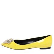 Pre-owned Leather flats Versace Pre-owned , Yellow , Dames