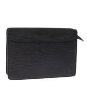 Pre-owned Leather clutches Louis Vuitton Vintage , Black , Dames