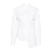 Witte Asymmetrische Poplin Overhemd Sacai , White , Dames