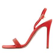 Pre-owned Velvet sandals Gianvito Rossi Pre-owned , Orange , Dames