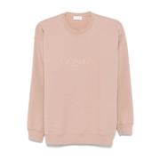 Roze Crew Neck Sweater Geborduurd Logo Saint Laurent , Pink , Dames