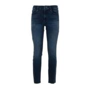 Denim Enkel Fray Jeans Mother , Blue , Dames